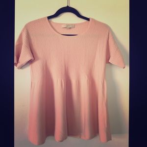 LOFT SP knit top baby doll sweater. Blush pink